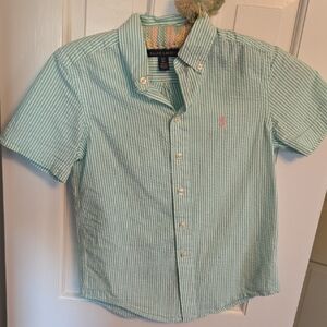Ralph Lauren Kids Mint Striped Button-Down Shirt